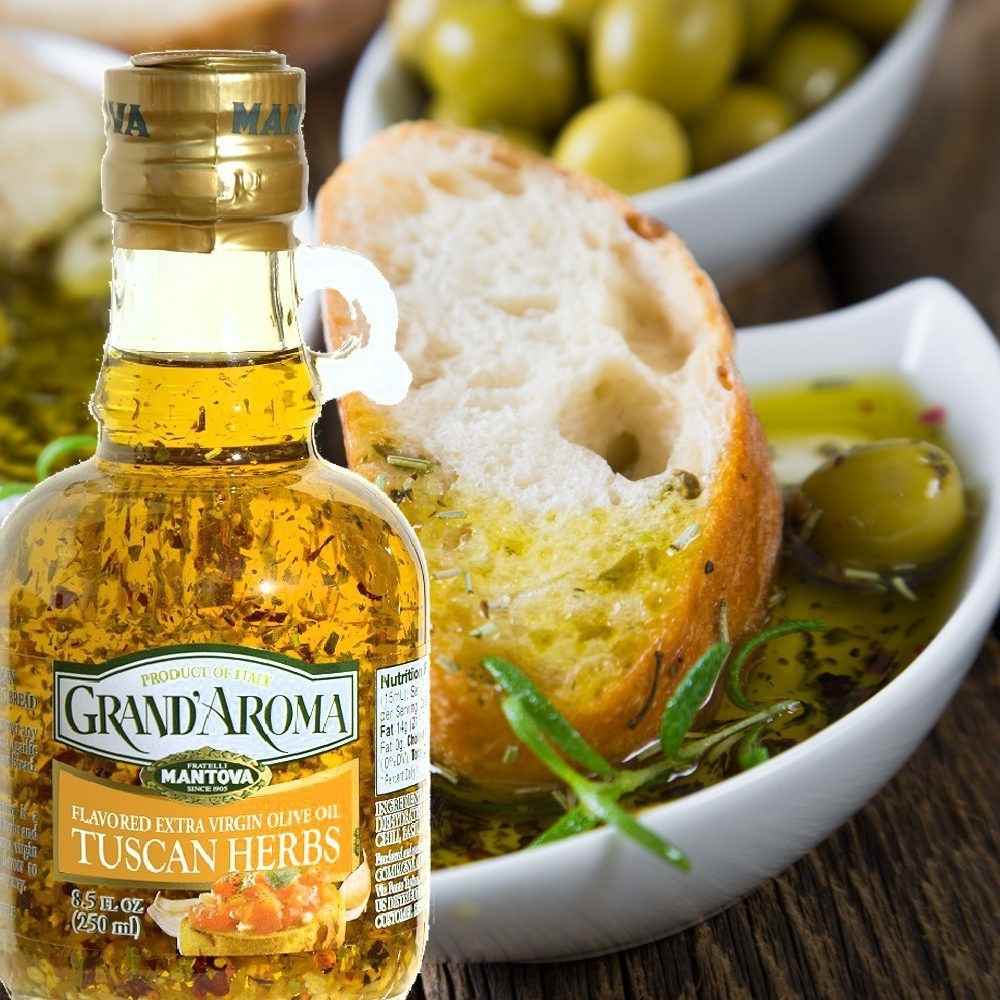 Mantova Grand'Aroma Tuscan Herbs Extra Virgin Olive Oil, 8.5