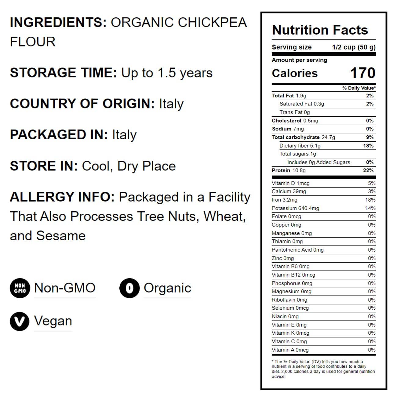 Organic Chickpea Fusilli Pasta, 8.8 OZ – Non-GMO, Vegan