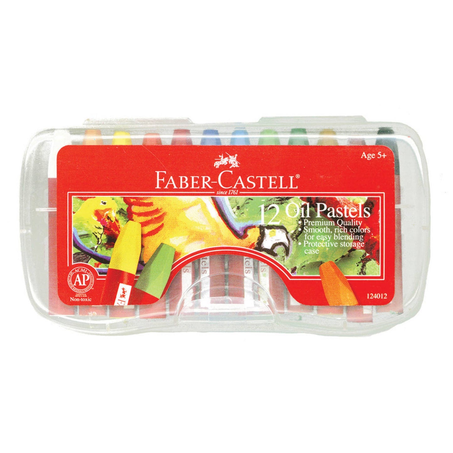 12 Oil Pastels in Storage Case for Kids