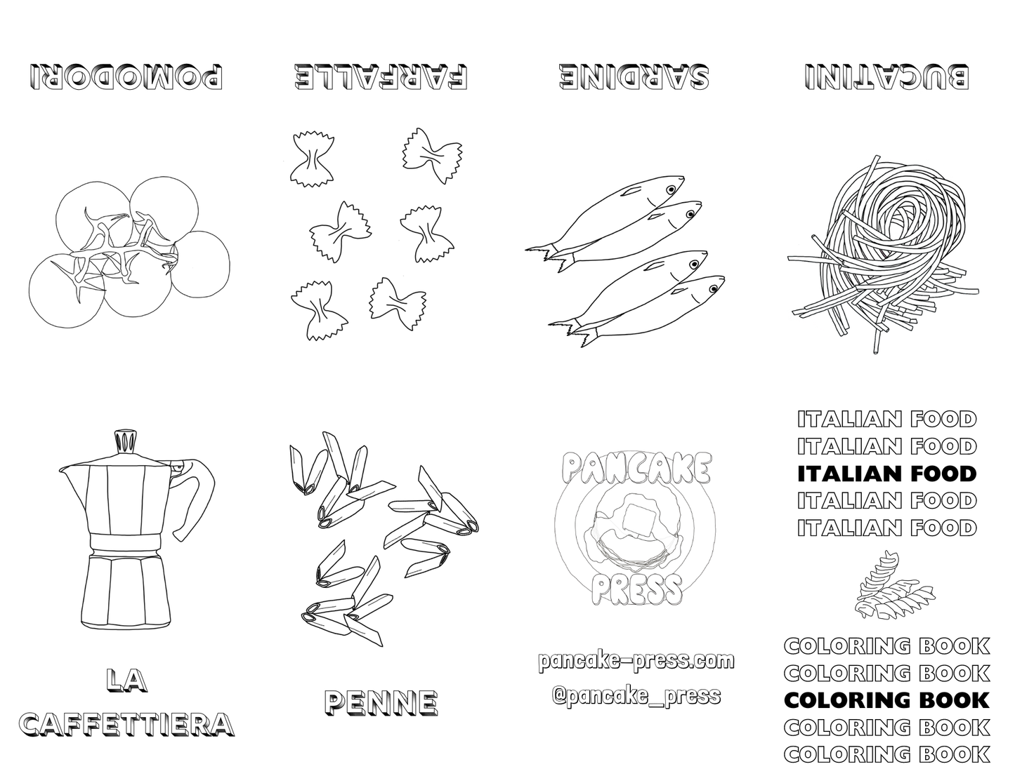 Italian Food Mini Coloring Book