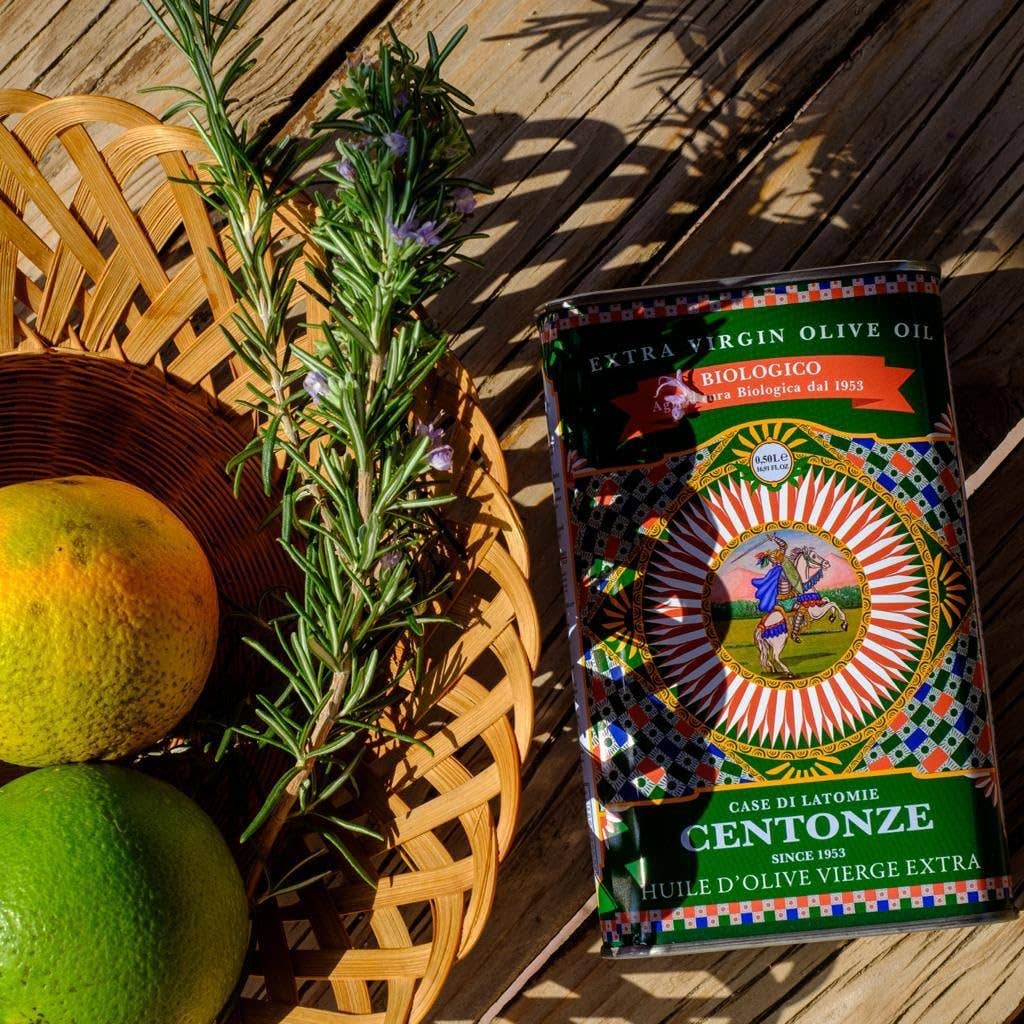 Centonze, 'Case di Latomie' Organic Extra Virgin Olive Oil, Iconic Tin (500ml/16.9 fl oz)