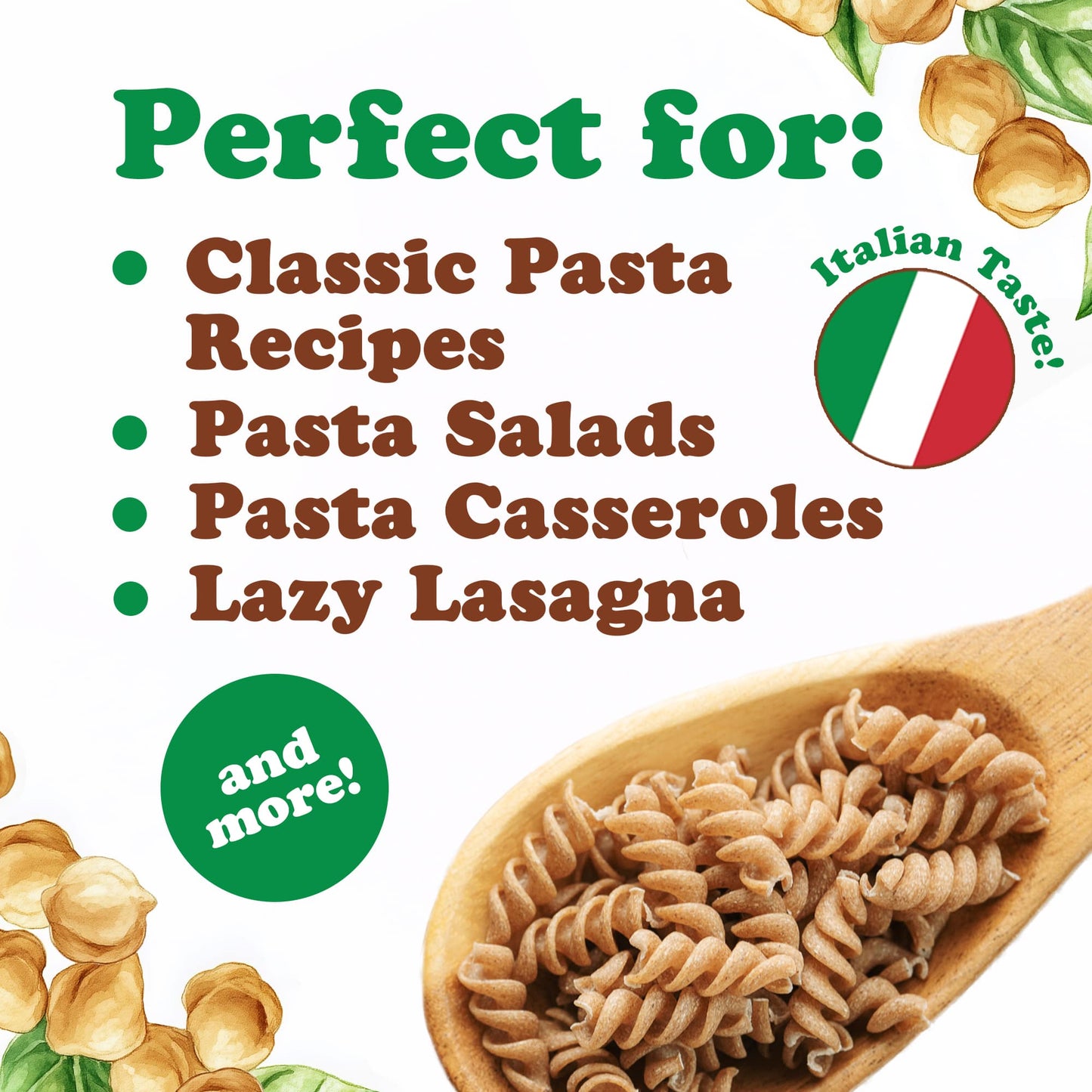 Organic Chickpea Fusilli Pasta, 8.8 OZ – Non-GMO, Vegan