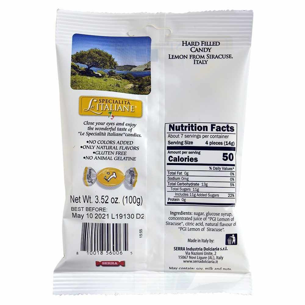 Le Specialità Italiane Hard Candy with Lemon, 3.52 oz.