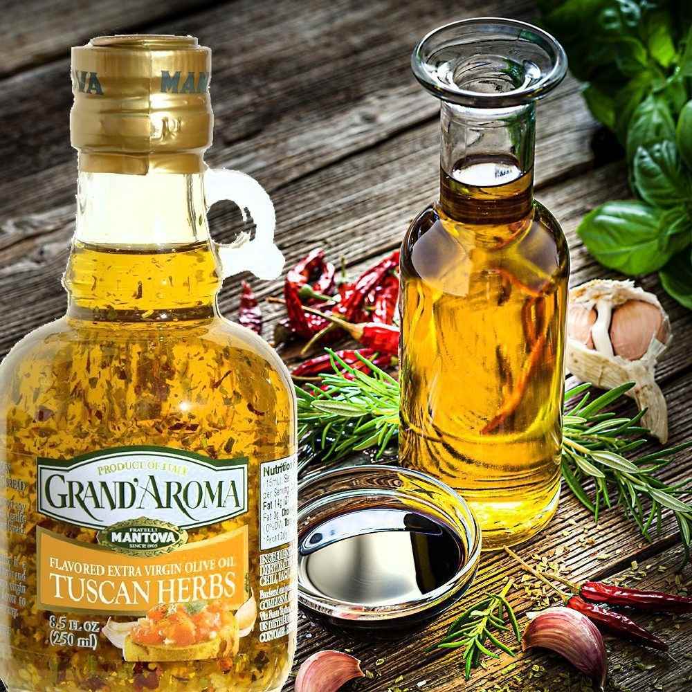 Mantova Grand'Aroma Tuscan Herbs Extra Virgin Olive Oil, 8.5