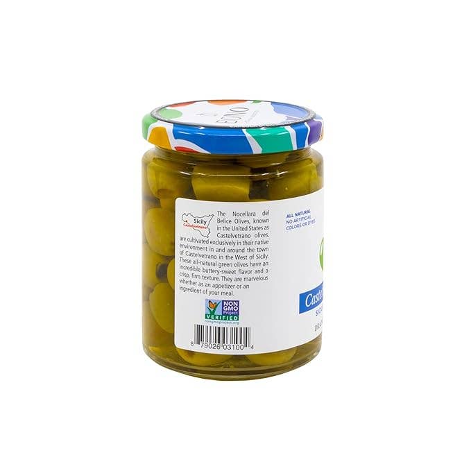Bono Castelvetrano Sicilian Pitted Natural Green Olives
