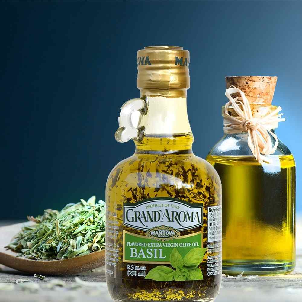 Mantova Grand'Aroma Basil Extra Virgin Olive Oil, 8.5 oz.