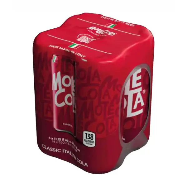 4-Pack Molecola 100% Italian Cola Cans, 11.15 fl oz (330 ml)