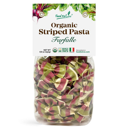 Organic Striped Farfalle Pasta, 8.8 oz(Pack of 16)