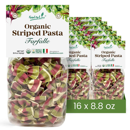 Organic Striped Farfalle Pasta, 8.8 oz(Pack of 16)