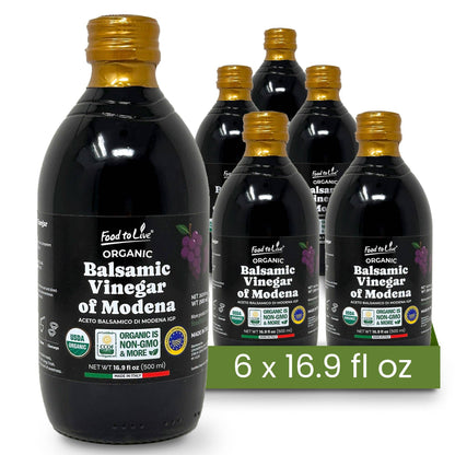 Food To Live Organic Balsamic Vinegar of Modena -16.9 fl oz (500 ml)