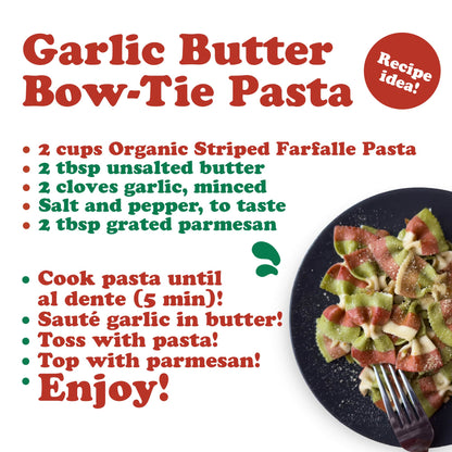 Organic Striped Farfalle Pasta, 8.8 oz(Pack of 16)