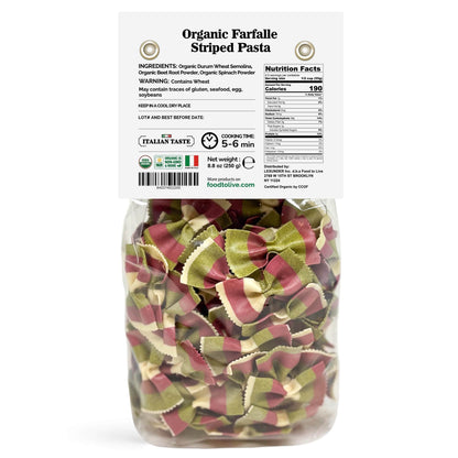 Organic Striped Farfalle Pasta, 8.8 oz(Pack of 16)