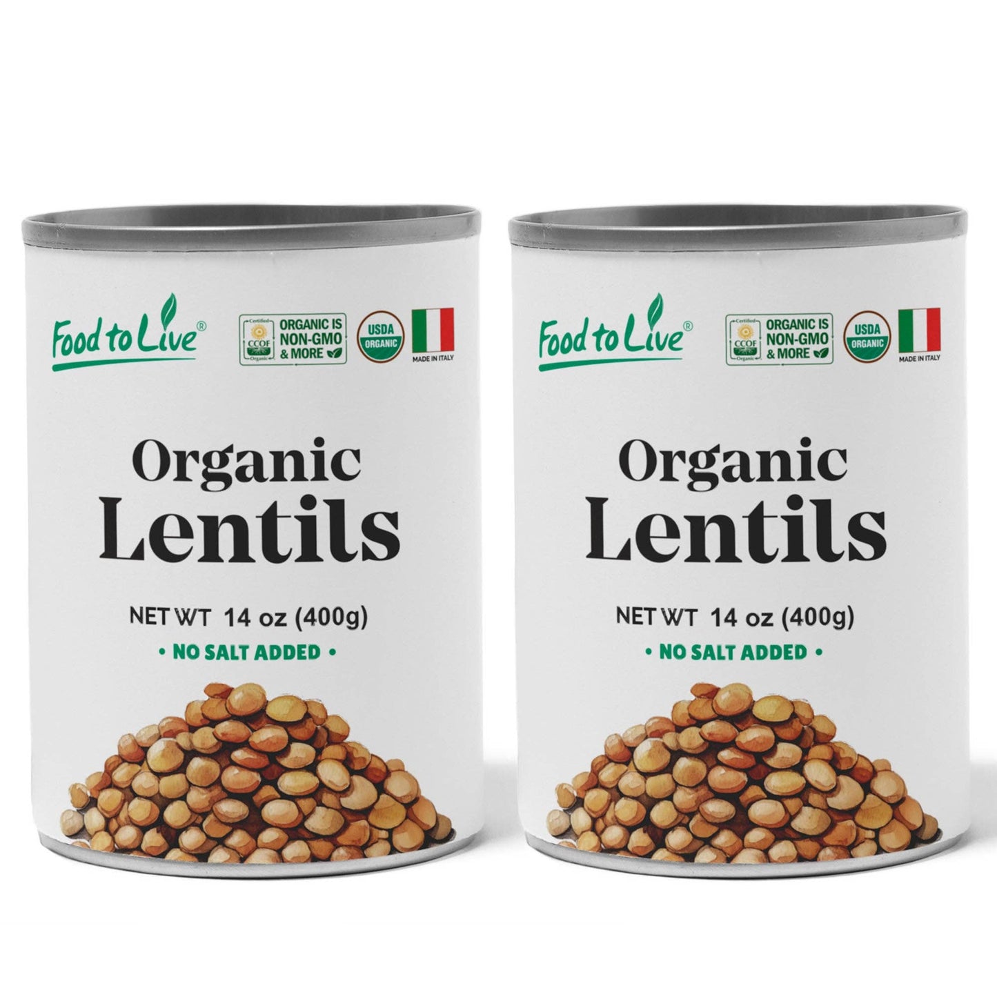 Organic Canned Lentils – Unsalted, Non-GMO, Vegan – by Food to Live