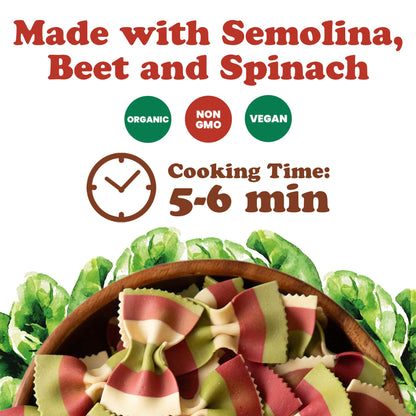 Organic Striped Farfalle Pasta, 8.8 oz(Pack of 16)