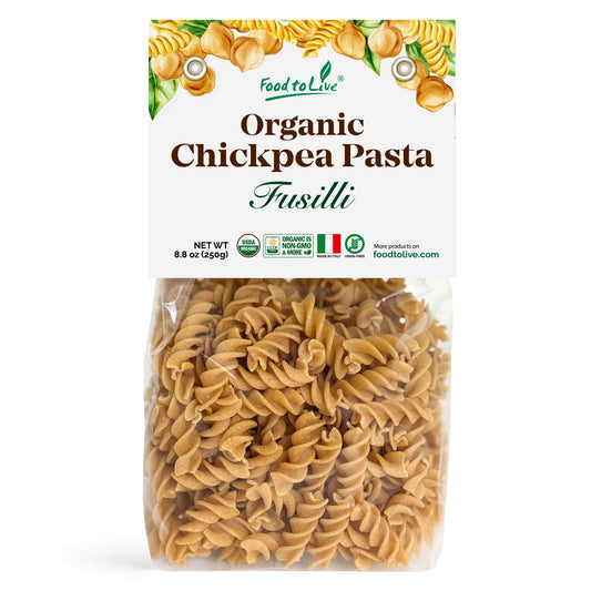 Organic Chickpea Fusilli Pasta, 8.8 OZ – Non-GMO, Vegan