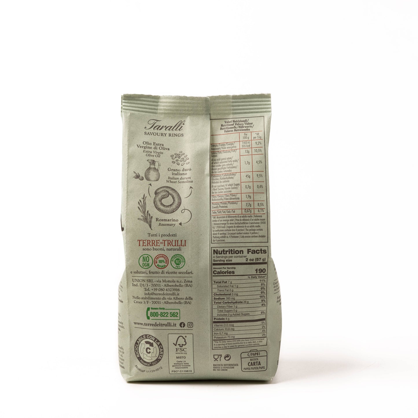 Pugliesi Taralli with Rosemary 250g - Made in Italy