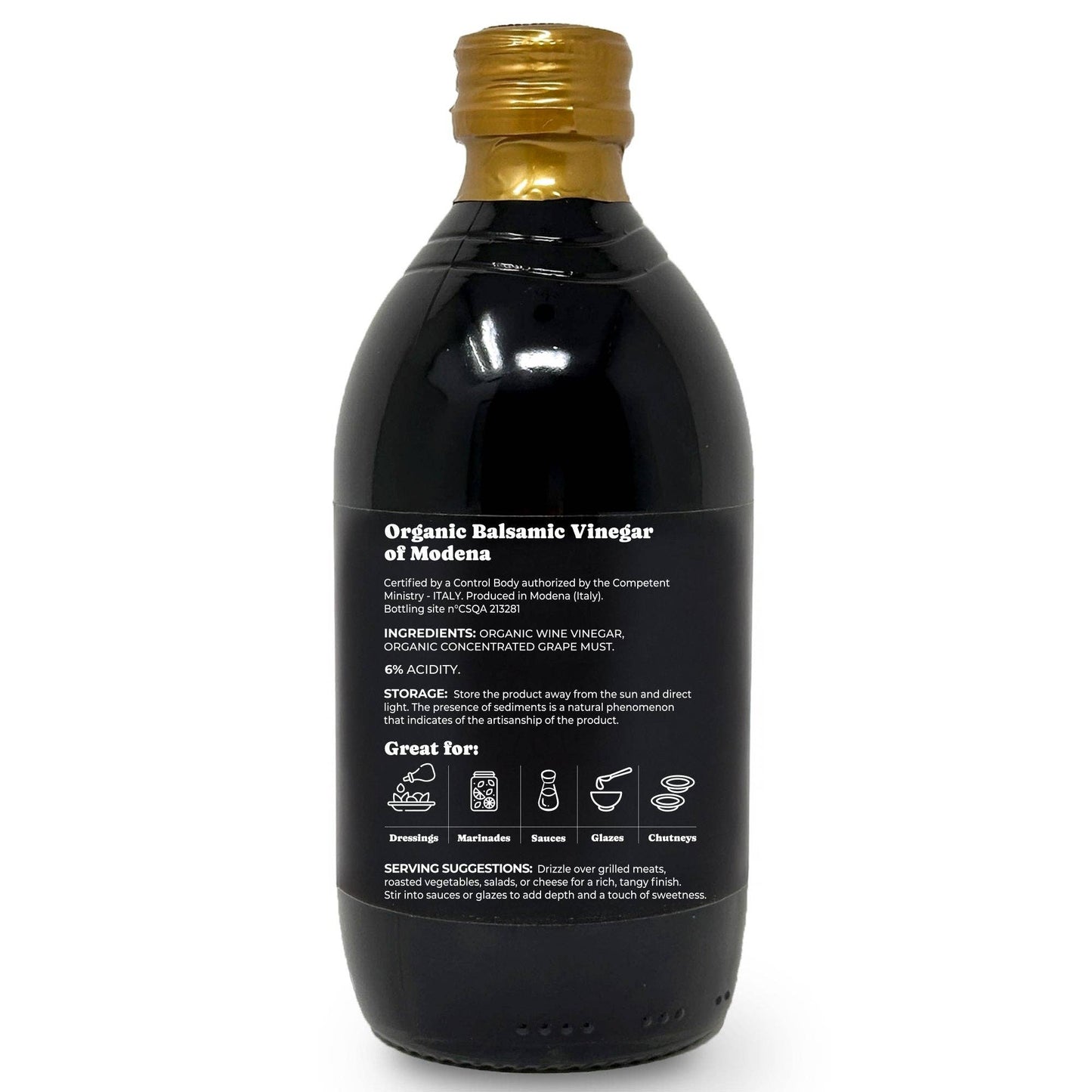Food To Live Organic Balsamic Vinegar of Modena -16.9 fl oz (500 ml)