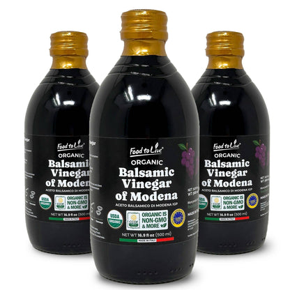 Food To Live Organic Balsamic Vinegar of Modena -16.9 fl oz (500 ml)