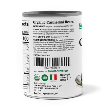 Organic Italian Canned Cannellini Beans, 14 oz