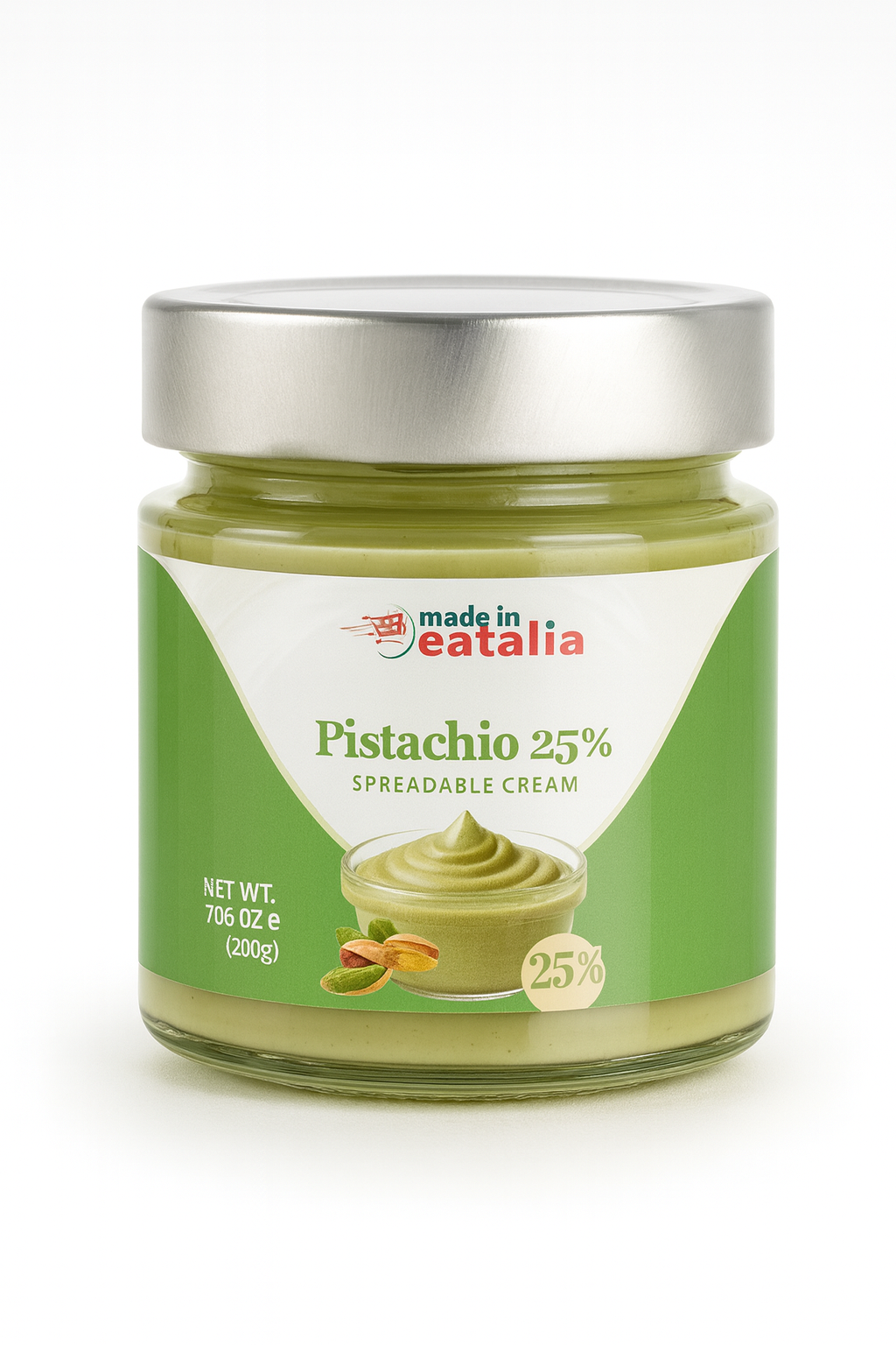Made in Eatalia Pistachio Cream – Smooth & Sweet Italian Spread (190g)