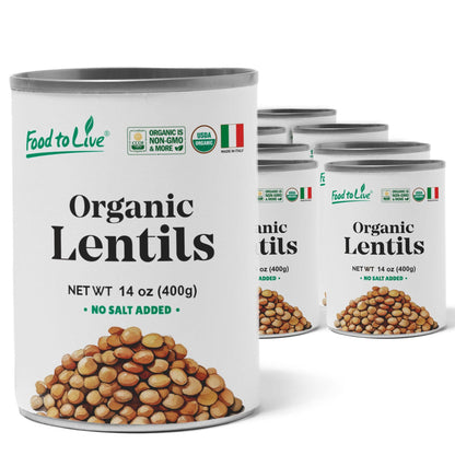Organic Canned Lentils – Unsalted, Non-GMO, Vegan – by Food to Live