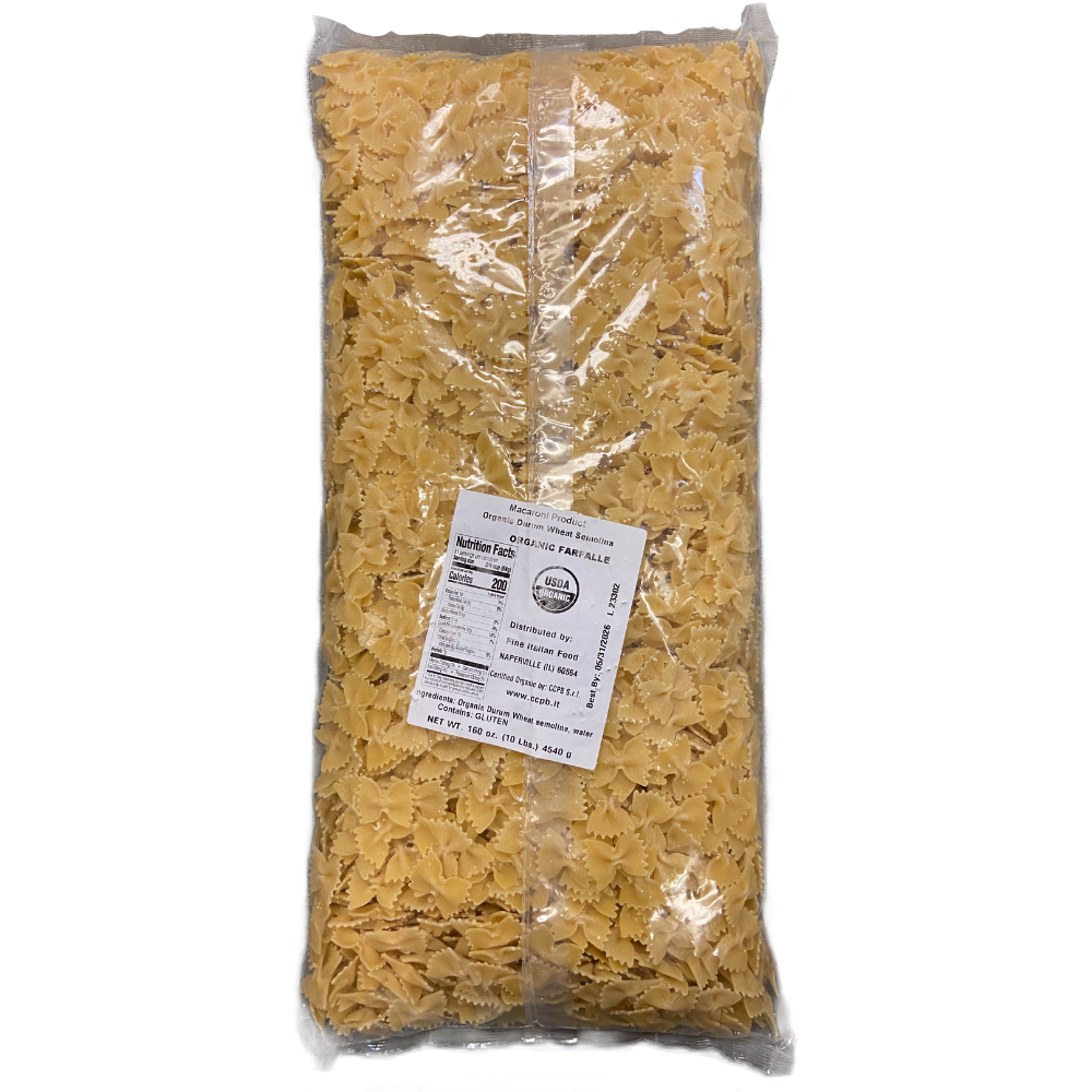 Mantova Organic Italian Farfalle - Bulk 10lb