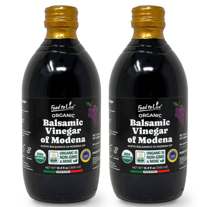 Food To Live Organic Balsamic Vinegar of Modena -16.9 fl oz (500 ml)