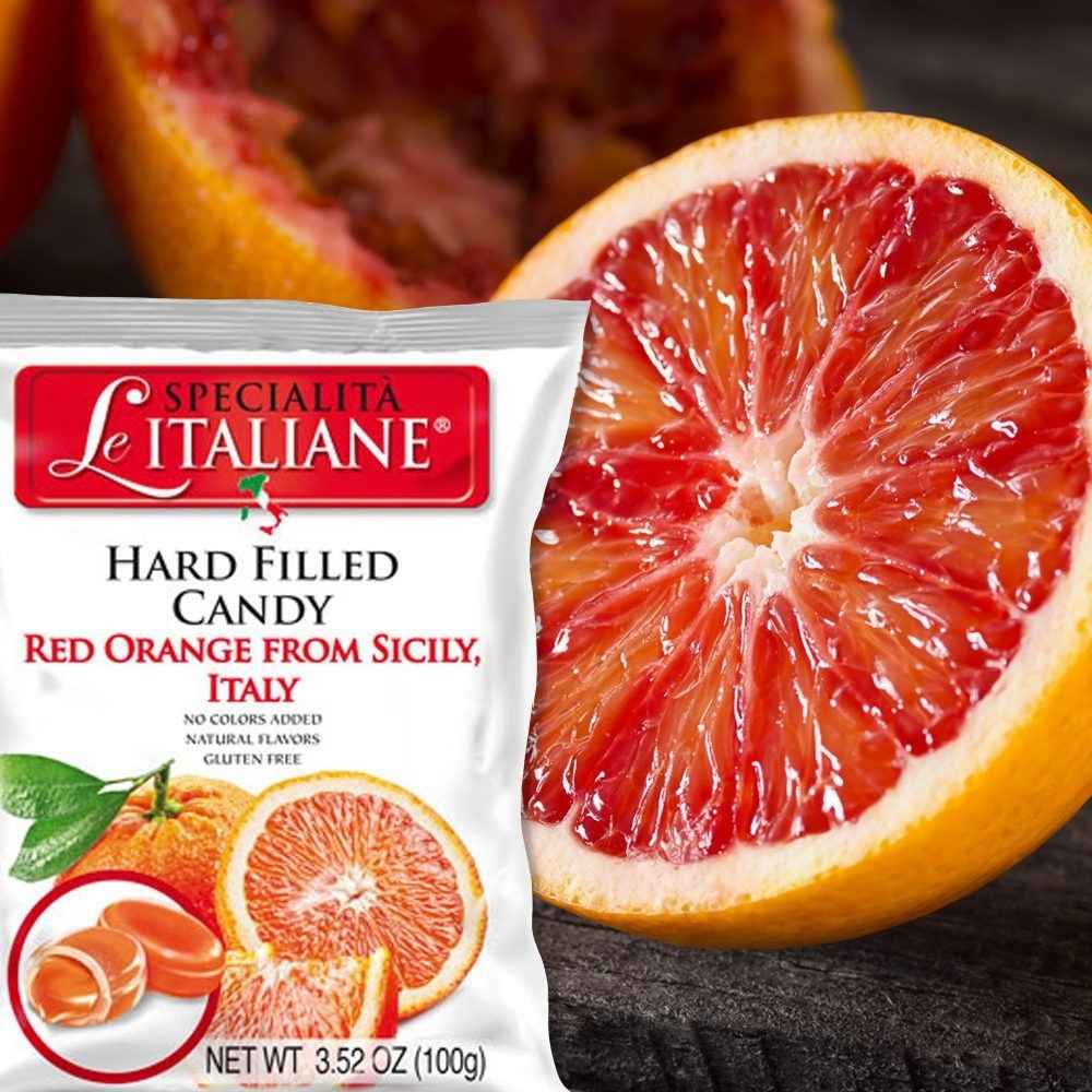 Le Specialità Italiane Candy with Red Orange, 3.52 oz.