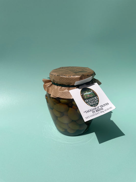 Frantoio Taggiasca olives in brine
