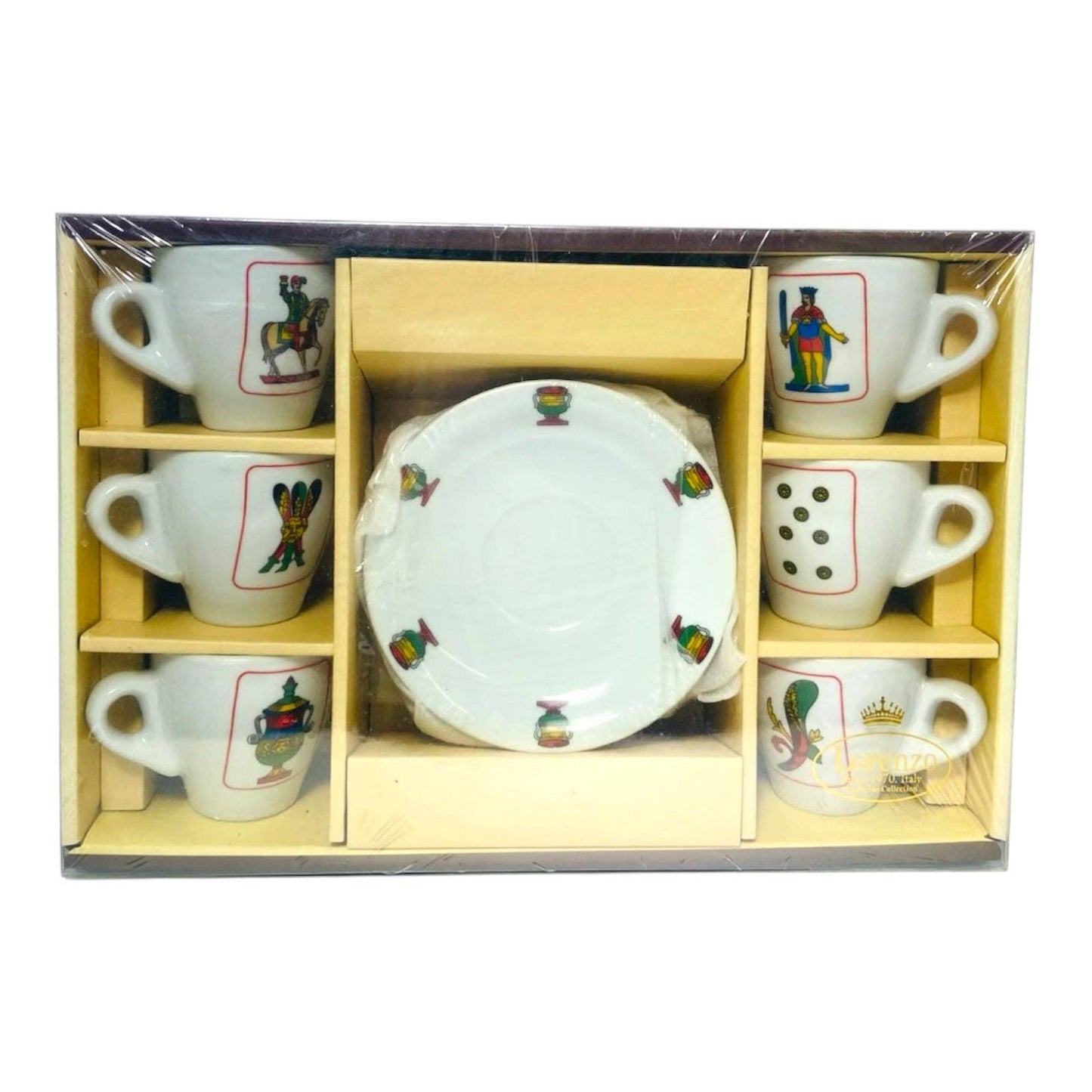 Neapolitan Espresso Cups & Saucers, Set of 12 — Service for 6 | With Playing Card Design Scopa (Copy)