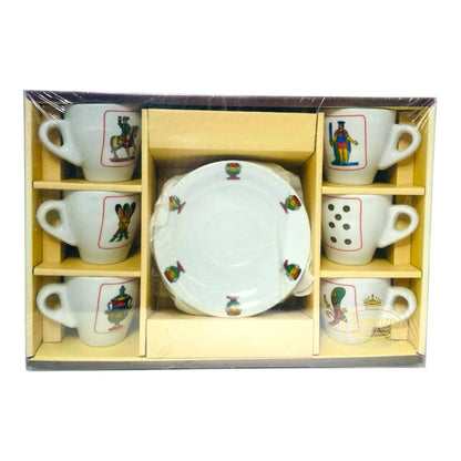 Neapolitan Espresso Cups & Saucers, Set of 12 — Service for 6 | With Playing Card Design Scopa (Copy)