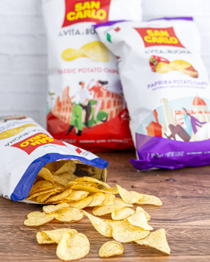 Waffle Cut Chips 100g by San Carlo