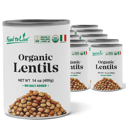 Organic Canned Lentils – Unsalted, Non-GMO, Vegan – by Food to Live