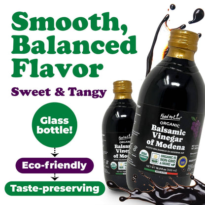 Food To Live Organic Balsamic Vinegar of Modena -16.9 fl oz (500 ml)