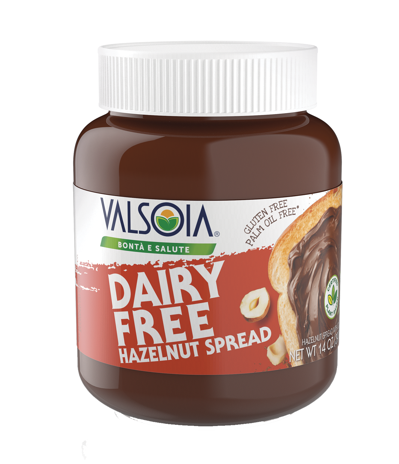 Valsoia Dairy-Free Hazelnut Spread with Cocoa, 14 oz.
