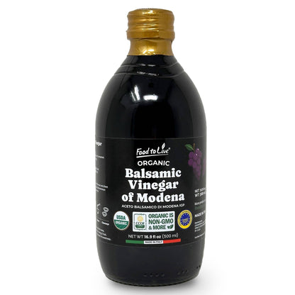 Food To Live Organic Balsamic Vinegar of Modena -16.9 fl oz (500 ml)