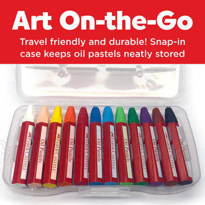 12 Oil Pastels in Storage Case for Kids