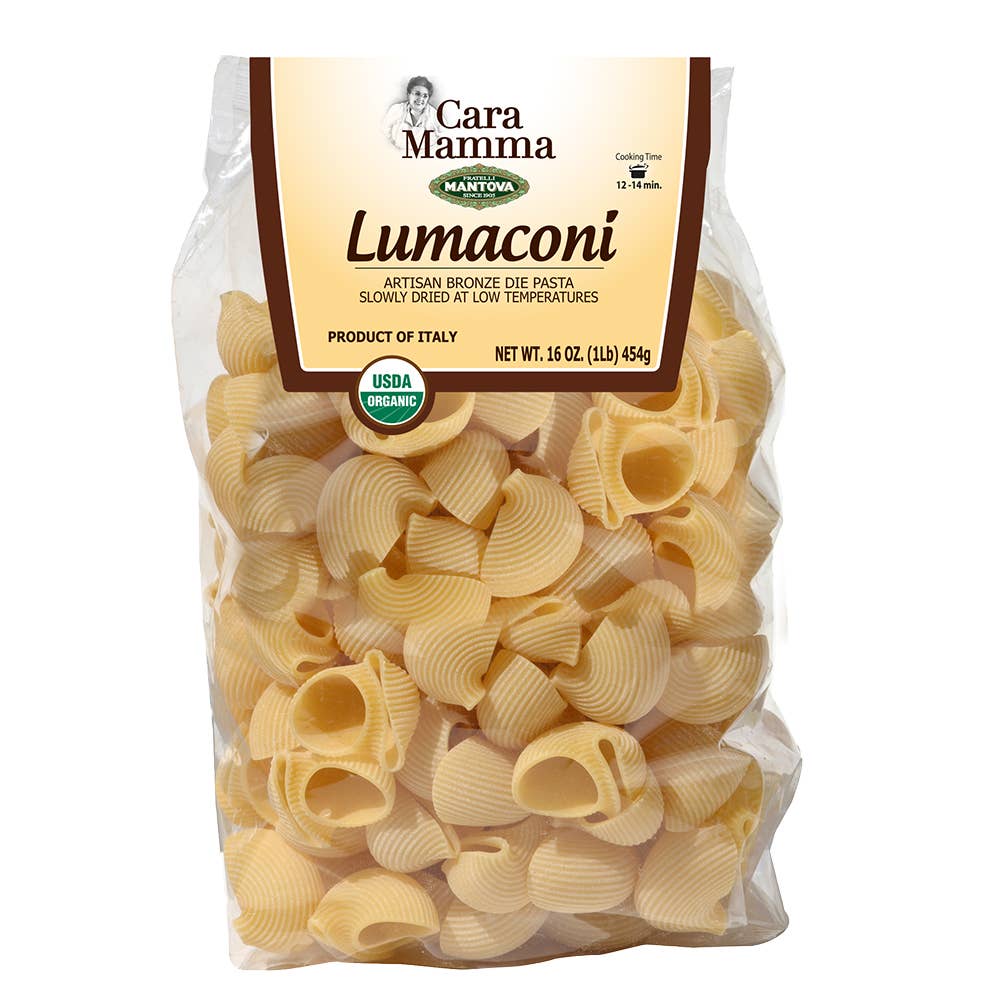 Mantova Cara Mamma Organic Artisan Lumaconi Pasta, 1 lb.
