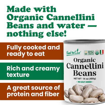 Organic Italian Canned Cannellini Beans, 14 oz