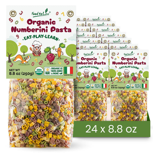 Organic Numberini Pasta, 8.8 oz(Pack of 24) - Eat Play Learn